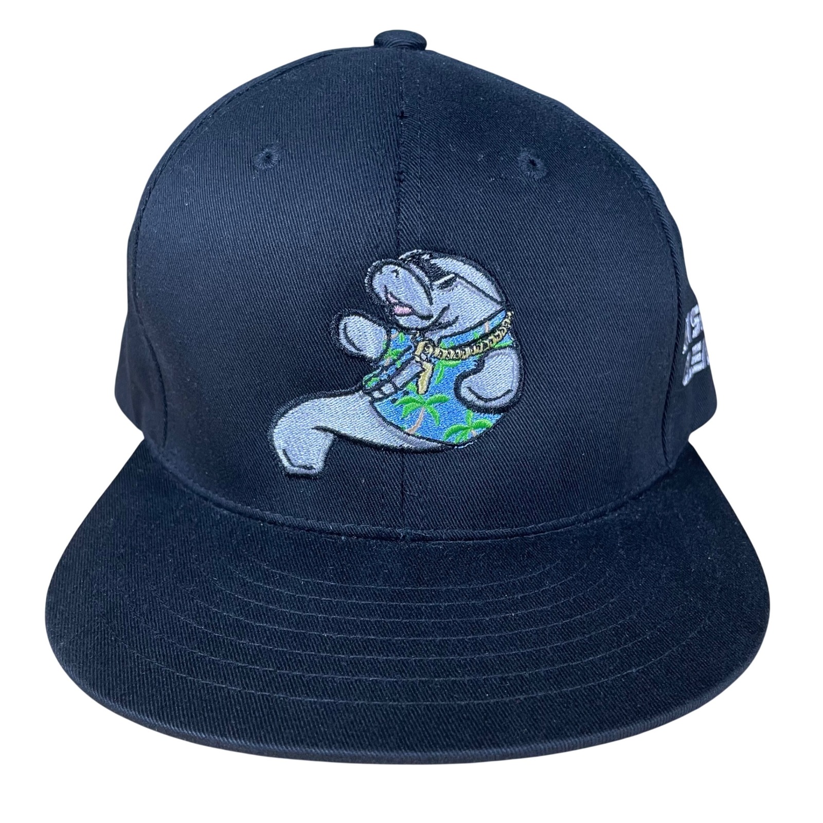 Crispy Clean Black Snapback Hat Manatee Graphic Crispy Clean Embroidery Men Osfa